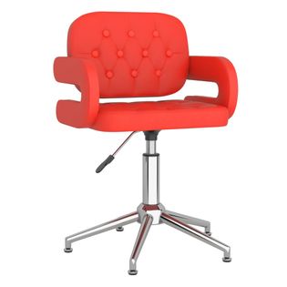 Obrotowe Krzesło Biurowe, Czerwone, Sztuczna Skóra