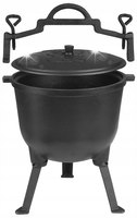 KOCIOŁEK 16l żeliwny CZARNY MYŚLIWSKI grill Rossner