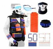 AKCESORIA BOJOWE DO NERF KAMIZELKA TAKTYCZNA 100x PIANKOWE STRZAŁKI