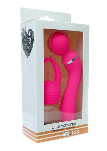 masażer łechtaczki wibrator 2w1 10+10 trybów 19cm na Arena.pl