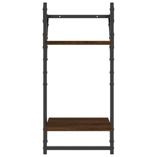 Zestaw 4 półek ściennych z drążkami, brązowy dąb na Arena.pl