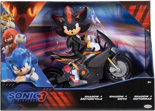 SONIC 3 THE HEDGEHOG FIGURKA SHADOW + CZARNY MOTOCYKL ZESTAW RUCHOME KOŁA na Arena.pl