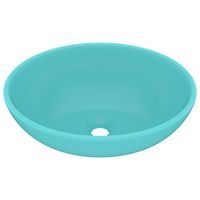 Luksusowa, owalna umywalka, matowa jasna zieleń, 40x33 cm