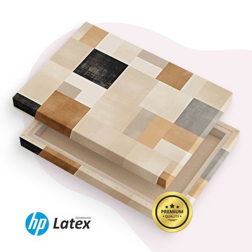 Obraz Canvas Abstrakcja Wzór Geometryczny Styl Boho Kwadraty 40cm x 30cm na Arena.pl