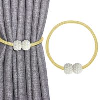 Spinka sznurkowa do zasłon firan magnes klamra sznurek perły złoty