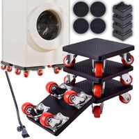 ZESTAW ROLKI x4 DO TRANSPORTU PRZESUWANIA MEBLI HAMULCE 800KG DŁUGA