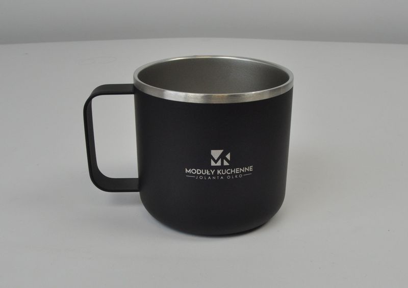 Kubek ze stali nierdz. logo, grawer 350 ml 10szt. 8,5 cm x 8 cm czarny zdjęcie 5
