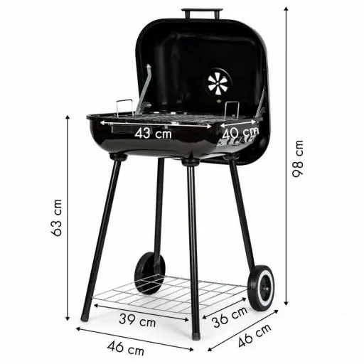 Grill węglowy Modern Home 43 x 40 cm zdjęcie 5