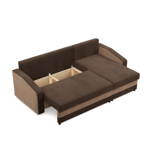 Narożnik uniwersalny, mikrofaza, AURELO, 231x140x92 cm, brąz | TYLETEGOTU na Arena.pl