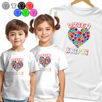 KOSZULKA DZIECIĘCA TSHIRT - KOLOROWE KROPKI SERCE NA DZIEŃ KROPKI - 86 XXXS