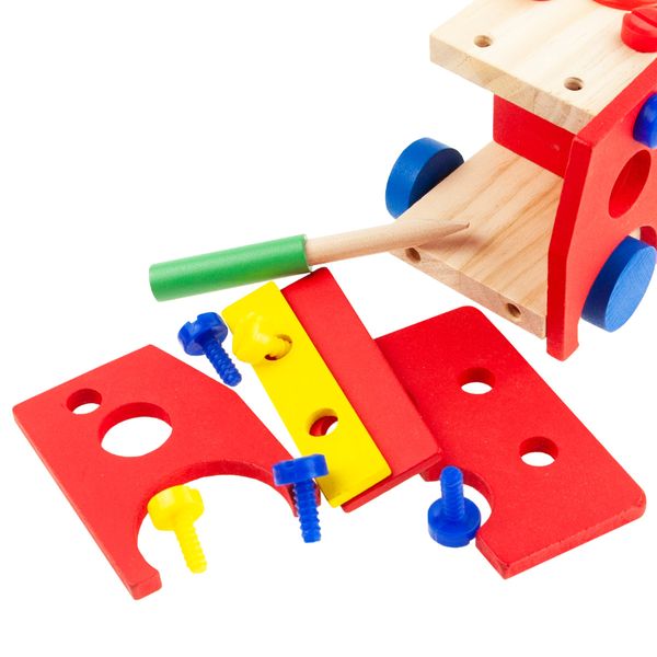 DREWNIANE AUTO DUŻY SAMOCHÓD KLOCKI MŁOTEK zdjęcie 12