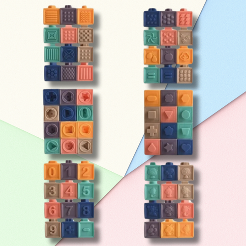 miękkie kreatywne klocki sensoryczne dla niemowląt dzieci funkcja gryzaka na Arena.pl