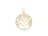 POZŁACANY SREBRNY WISIOREK DRZEWO ŻYCIA CYRKONIE