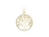 POZŁACANY SREBRNY WISIOREK DRZEWO ŻYCIA CYRKONIE