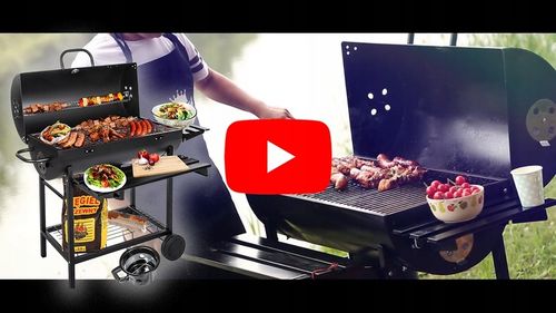 GRILL WĘGLOWY OGRODOWY NA KOŁACH, PÓŁKI, GRIL NA BRYKIET BBQ, GRILL&CHILL na Arena.pl
