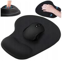 Czarna podkładka komputerowa pod mysz myszkę z nakładką żelową ergonomiczna
