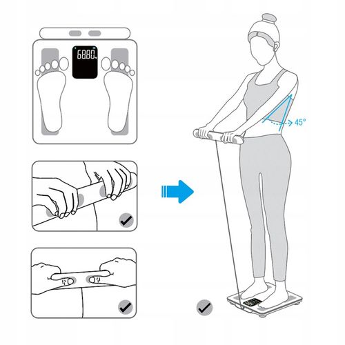 Waga Łazienkowa Analityczna 15 Parametrów Apple Health, Google Fit, IF2825A na Arena.pl