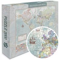 UKŁADANKA Logiczna Hobby PUZZLE Gra Manualna 2000 ELEMENTÓW Mapa Świata