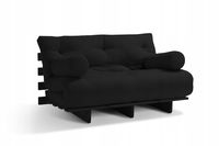 Sofa Futon Black 90x200 cm z funkcją spania CZ01 + komplet poduszek