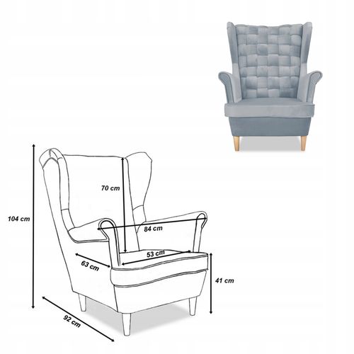 Zestaw wypoczynkowy Carol sofa fotele pufy paski błękitny na Arena.pl