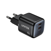Unitek Ładowarka sieciowa 2-portowa GaN 45W, 2xUSB-C, PD 3.0, QC, czarna