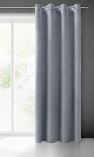 Zasłona gotowa na przelotkach MELANIA 140x250 Eurofirany grafitowa na Arena.pl