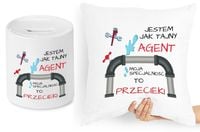 Dla Hydraulika Zestaw Poduszka + Skarbonka Z Nadrukiem Ze Zdjęciem