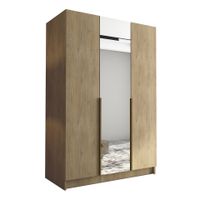 Szafa CALIA II 150 cm z lustrem-pojemna garderoba-CREMONA+ZŁOTY