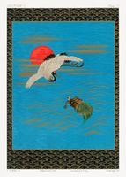 Plakat 50x70cm Lecący Żuraw Indyjski, G.A. Audsley do Salonu