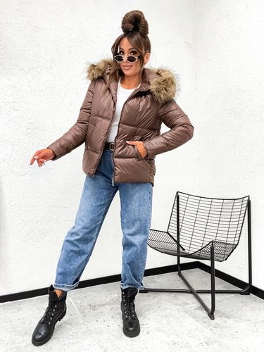 Zimowa_Pikowana_Modna Kurtka_Z FUTERKIEM - XL na Arena.pl