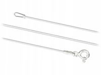 Krótki Cienki Srebrny Łańcuszek Linka Żmijka Ośmiokątna 1mm Choker 40 cm