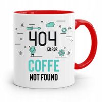 Kubek Czerwony Informatyka Programisty 404 Error Z Nadrukiem Ze Zdjęciem