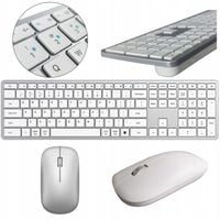 Klawiatura i mysz bezprzewodowa zestaw, Bluetooth + 2.4GHz, cicha, 2400 DPI