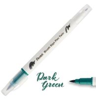 DWUSTRONNY PISAK PĘDZELKOWY DO KALIGRAFII DARK GREEN PENTEL