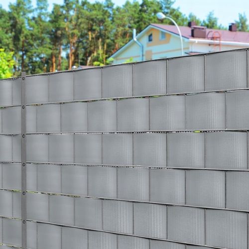 TAŚMA OGRODZENIOWA JASNOSZARA 19x35m OSŁONA NA OGRODZENIE PANELOWE PŁOT +UV na Arena.pl