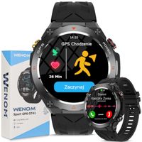 Smartwatch Męski Zegarek Czarny Smart watch GT-41 Funkcje GPS Zdrowie Sport