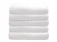 KOMPLET RĘCZNIKÓW 450G 5x 50X100 PREMIUM KĄPIELOWE HOTELOWE BIAŁE RĘCZNIK