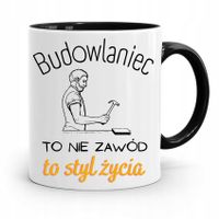 Kubek Czarny Budowlańca Majstra Fachowca Prezent Z Nadrukiem Ze Zdjęciem
