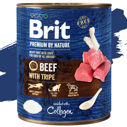 mokra karma dla psa z wołowiną brit premium by nature 800g beef & tripes na Arena.pl