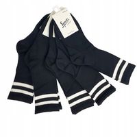 5x MŁODZIEŻOWE SPORTOWE WYSOKIE SKARPETY OLDSCHOOL DAMSKIE CZARNE DŁUGIE