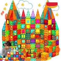 KLOCKI MAGNETYCZNE DUŻE 3D MAGNETIC TILES KONSTRUKCYJNE ZESTAW 100X PREZENT