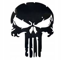 LOGO Wlepa Naklejka do Samochodu na Motor Mściciel Czaszka Punisher Czarny
