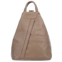 VERA PELLE plecak damski skórzany licowy elegancki trójkątny v520 taupe