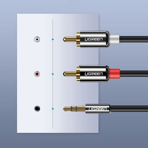 kabel przewód audio 3.5mm mini jack - 2rca 2m czarny na Arena.pl
