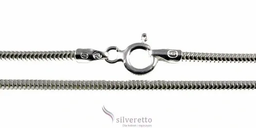 Długi srebrny łańcuszek żmijka okrągła snake 70 cm zdjęcie 3