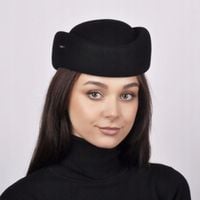 Kapelusz Evita toczek damski czarny JADWIGA roz L