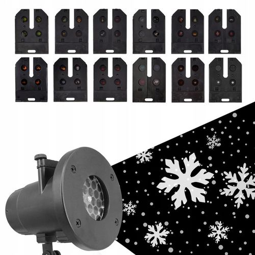 PROJEKTOR LED ŚNIEG ŚWIĄTECZNY 48 WZORÓW LASEROWY REFLEKTOR NA DOM RZUTNIK na Arena.pl