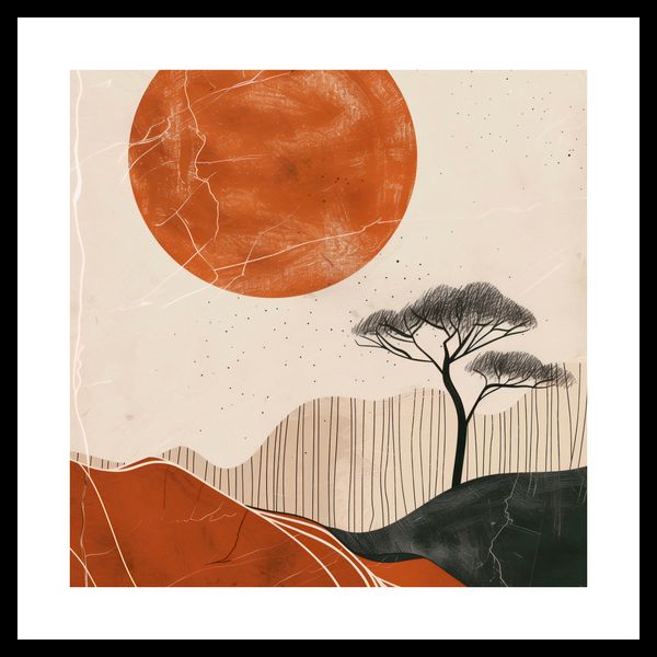 Plakat 30x30cm Afrykański Zachód Słońca zdjęcie 3