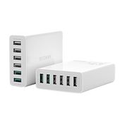 ładowarka 6x usb blitzwolf bw-s15, qc 3.0, 60w (biały)