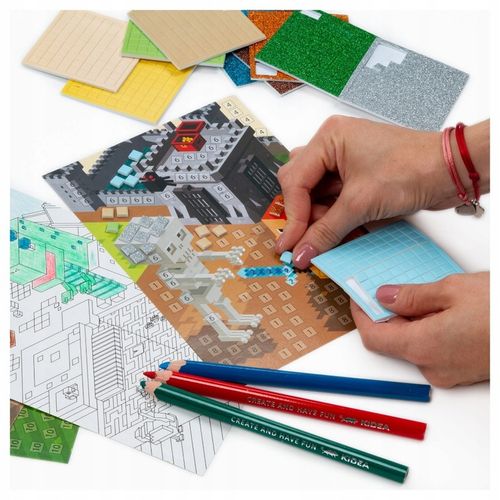 Kolorowanka + kreatywna mozaika dla chłopca MINECRAFT zestaw KIDEA na Arena.pl